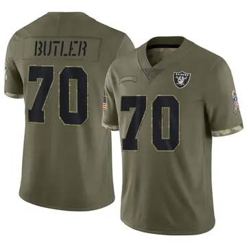 Nike Adam Butler Men's Limited Las Vegas Raiders Olive 2022 Salute To Service Jersey