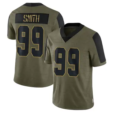 Nike Aldon Smith Men's Limited Las Vegas Raiders Olive 2021 Salute To Service Jersey