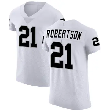 Nike Amik Robertson Men's Elite Las Vegas Raiders White Vapor Untouchable Jersey