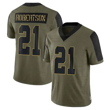 Nike Amik Robertson Men's Limited Las Vegas Raiders Olive 2021 Salute To Service Jersey