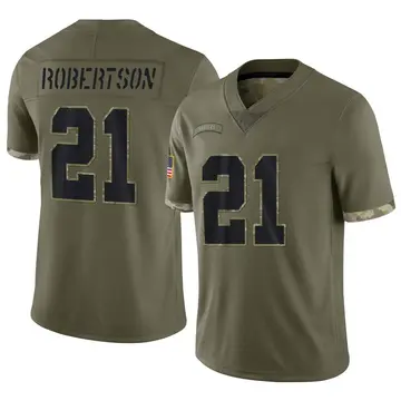 Nike Amik Robertson Men's Limited Las Vegas Raiders Olive 2022 Salute To Service Jersey