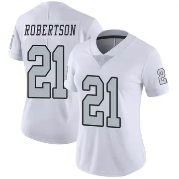 Nike Amik Robertson Women's Limited Las Vegas Raiders White Color Rush Jersey