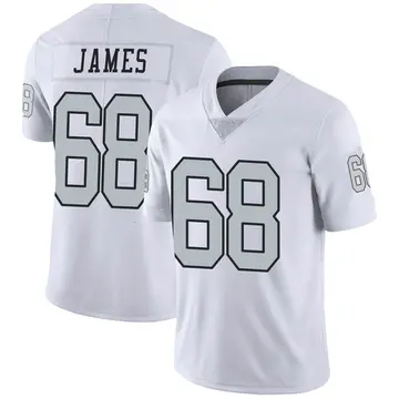 Nike Andre James Men's Limited Las Vegas Raiders White Color Rush Jersey