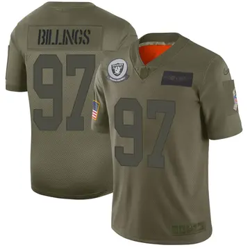 Nike Andrew Billings Men's Limited Las Vegas Raiders Camo 2019 Salute to Service Jersey