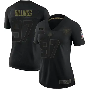 Nike Andrew Billings Women's Limited Las Vegas Raiders Black 2020 Salute To Service Jersey