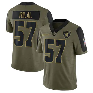Nike Asmar Bilal Youth Limited Las Vegas Raiders Olive 2021 Salute To Service Jersey