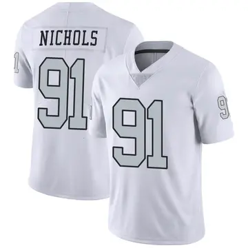 Nike Bilal Nichols Men's Limited Las Vegas Raiders White Color Rush Jersey