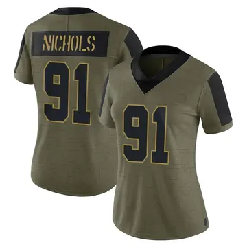 Nike Bilal Nichols Women's Limited Las Vegas Raiders Olive 2021 Salute To Service Jersey