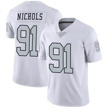 Nike Bilal Nichols Youth Limited Las Vegas Raiders White Color Rush Jersey