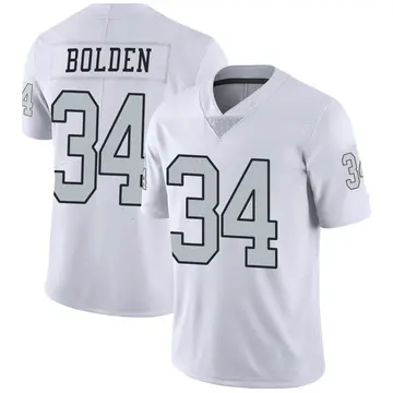 Nike Brandon Bolden Men's Limited Las Vegas Raiders White Color Rush Jersey