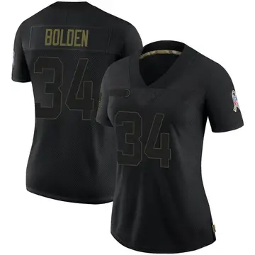 Nike Brandon Bolden Women's Limited Las Vegas Raiders Black 2020 Salute To Service Jersey