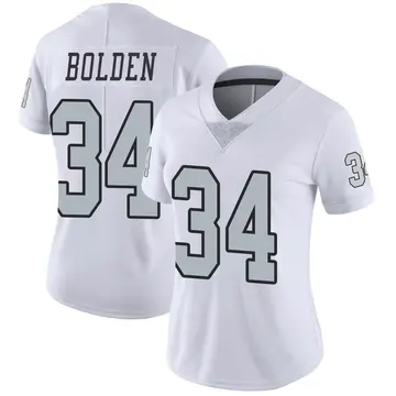 Nike Brandon Bolden Women's Limited Las Vegas Raiders White Color Rush Jersey