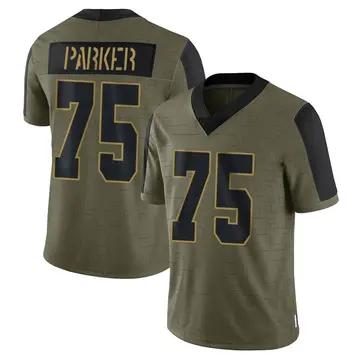 Nike Brandon Parker Men's Limited Las Vegas Raiders Olive 2021 Salute To Service Jersey
