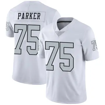 Nike Brandon Parker Men's Limited Las Vegas Raiders White Color Rush Jersey