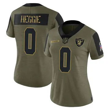 Nike Brett Heggie Women's Limited Las Vegas Raiders Olive 2021 Salute To Service Jersey