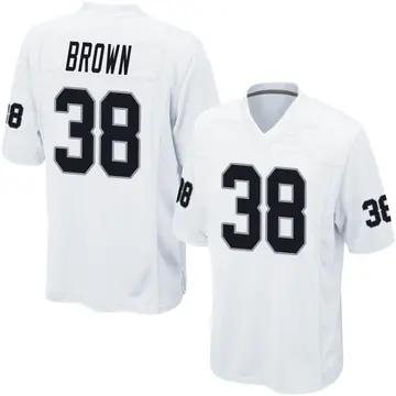 Nike Brittain Brown Men's Game Las Vegas Raiders White Jersey
