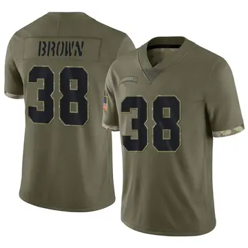 Nike Brittain Brown Men's Limited Las Vegas Raiders Olive 2022 Salute To Service Jersey
