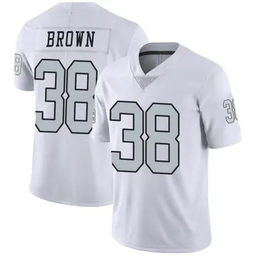 Nike Brittain Brown Men's Limited Las Vegas Raiders White Color Rush Jersey