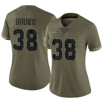 Nike Brittain Brown Women's Limited Las Vegas Raiders Olive 2022 Salute To Service Jersey