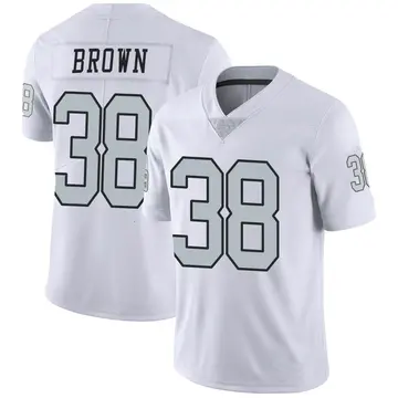 Nike Brittain Brown Youth Limited Las Vegas Raiders White Color Rush Jersey