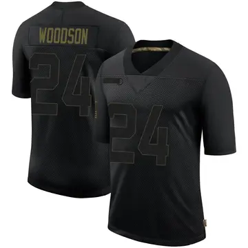 Nike Charles Woodson Men's Limited Las Vegas Raiders Black 2020 Salute To Service Jersey