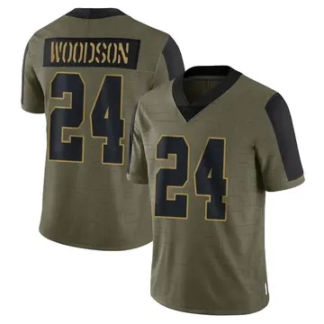 Nike Charles Woodson Men's Limited Las Vegas Raiders Olive 2021 Salute To Service Jersey