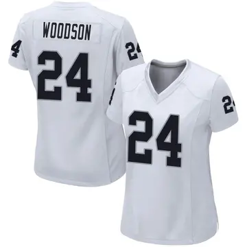 Nike Charles Woodson Women's Game Las Vegas Raiders White Jersey