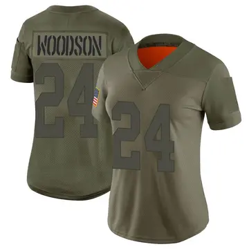 Nike Charles Woodson Women's Limited Las Vegas Raiders Camo 2019 Salute to Service Jersey