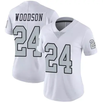 Nike Charles Woodson Women's Limited Las Vegas Raiders White Color Rush Jersey