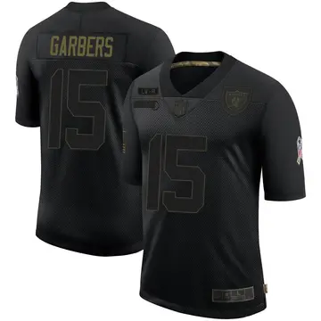 Nike Chase Garbers Men's Limited Las Vegas Raiders Black 2020 Salute To Service Jersey