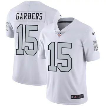 Nike Chase Garbers Men's Limited Las Vegas Raiders White Color Rush Jersey
