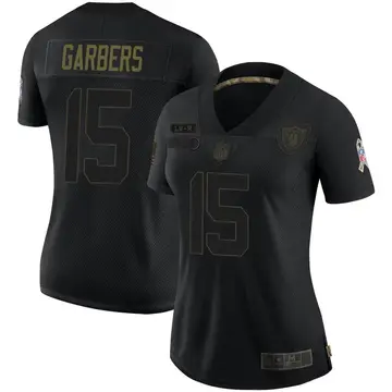 Nike Chase Garbers Women's Limited Las Vegas Raiders Black 2020 Salute To Service Jersey
