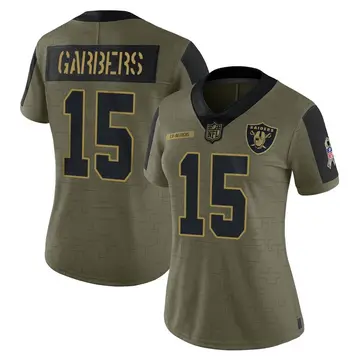 Nike Chase Garbers Women's Limited Las Vegas Raiders Olive 2021 Salute To Service Jersey