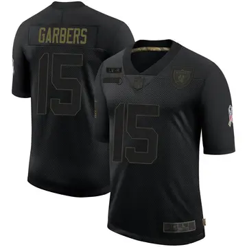 Nike Chase Garbers Youth Limited Las Vegas Raiders Black 2020 Salute To Service Jersey