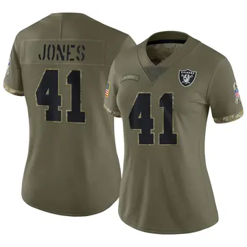 Nike Chris Jones Women's Limited Las Vegas Raiders Olive 2022 Salute To Service Jersey