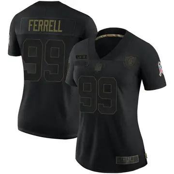 Nike Clelin Ferrell Women's Limited Las Vegas Raiders Black 2020 Salute To Service Jersey
