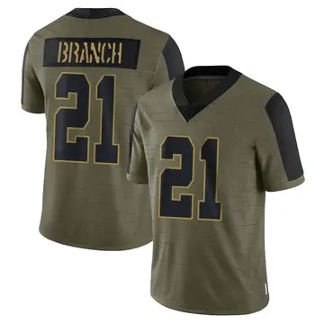 Nike Cliff Branch Men's Limited Las Vegas Raiders Olive 2021 Salute To Service Jersey