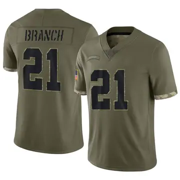 Nike Cliff Branch Men's Limited Las Vegas Raiders Olive 2022 Salute To Service Jersey