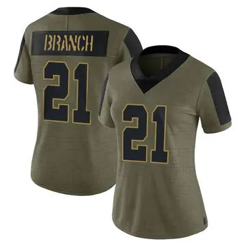 Nike Cliff Branch Women's Limited Las Vegas Raiders Olive 2021 Salute To Service Jersey
