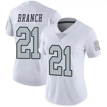 Nike Cliff Branch Women's Limited Las Vegas Raiders White Color Rush Jersey