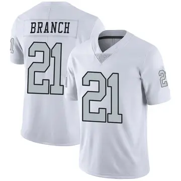 Nike Cliff Branch Youth Limited Las Vegas Raiders White Color Rush Jersey