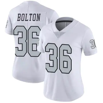 Nike Curtis Bolton Women's Limited Las Vegas Raiders White Color Rush Jersey