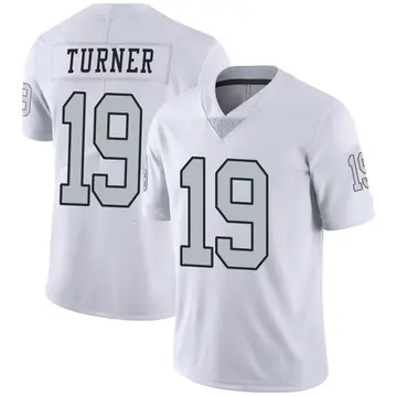 Nike DJ Turner Men's Limited Las Vegas Raiders White Color Rush Jersey
