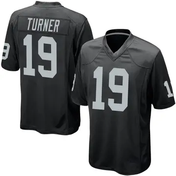 Nike DJ Turner Youth Game Las Vegas Raiders Black Team Color Jersey