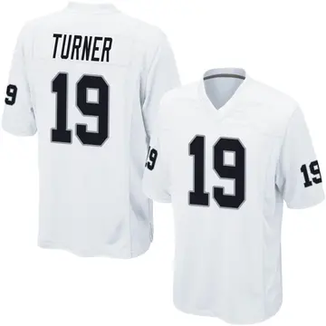 Nike DJ Turner Youth Game Las Vegas Raiders White Jersey
