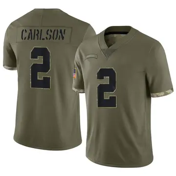 Nike Daniel Carlson Men's Limited Las Vegas Raiders Olive 2022 Salute To Service Jersey