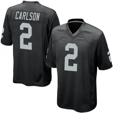 Nike Daniel Carlson Youth Game Las Vegas Raiders Black Team Color Jersey