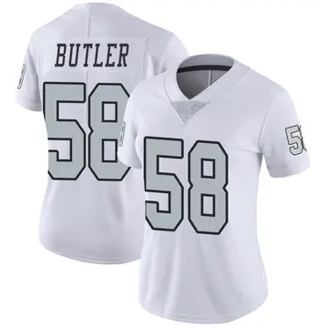 Nike Darien Butler Women's Limited Las Vegas Raiders White Color Rush Jersey