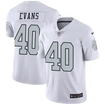 Nike Darren Evans Men's Limited Las Vegas Raiders White Color Rush Jersey