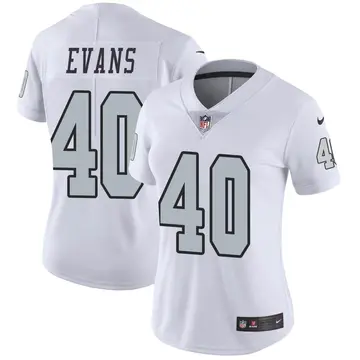 Nike Darren Evans Women's Limited Las Vegas Raiders White Color Rush Jersey